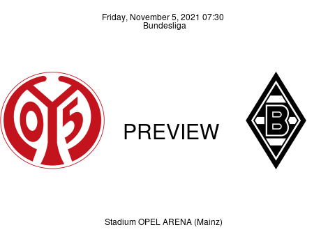 Match Preview 1. FSV Mainz 05 vs Borussia Mönchengladbach Bundesliga Nov 5, 2021