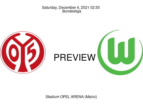 Match Preview 1. FSV Mainz 05 vs VfL Wolfsburg Bundesliga Dec 4, 2021