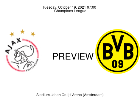 Match Preview Ajax vs Borussia Dortmund Champions League Oct 19, 2021