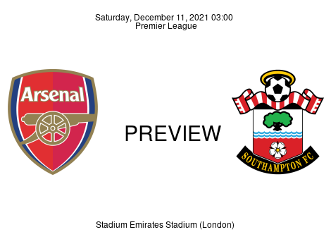 Match Preview Arsenal vs Southampton Premier League Dec 11, 2021