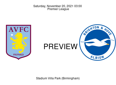 Match Preview Aston Villa vs Brighton & Hove Albion Premier League Nov 20, 2021