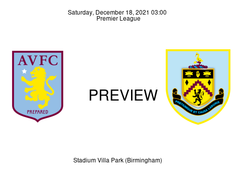 Match Preview Aston Villa vs Burnley Premier League Dec 18, 2021