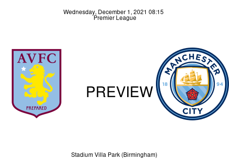 Match Preview Aston Villa vs Manchester City Premier League Dec 1, 2021
