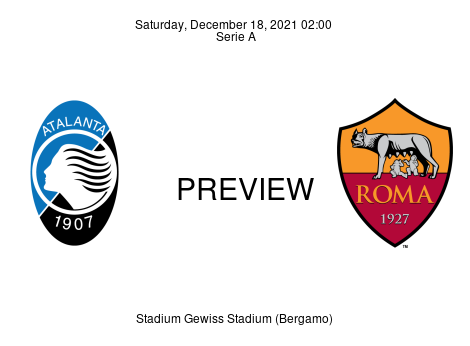 Match Preview Atalanta vs Roma Serie A Dec 18, 2021