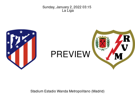 Match Preview Atlético Madrid vs Rayo Vallecano La Liga Jan 2, 2022