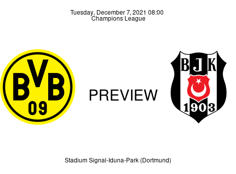 Match Preview Borussia Dortmund vs Beşiktaş Champions League Dec 7, 2021