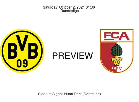 Match Preview Borussia Dortmund vs FC Augsburg Bundesliga Oct 2, 2021