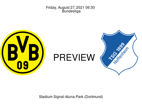 Match Preview Borussia Dortmund vs TSG Hoffenheim Bundesliga Aug 27, 2021