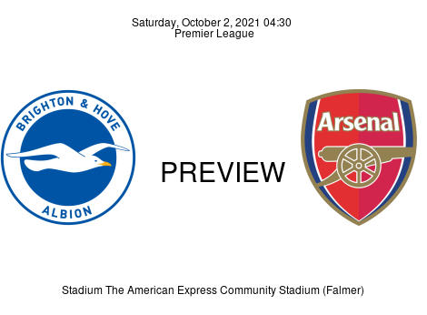 Match Preview Brighton & Hove Albion vs Arsenal Premier League Oct 2, 2021