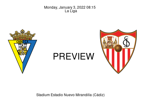 Match Preview Cádiz vs Sevilla La Liga Jan 3, 2022