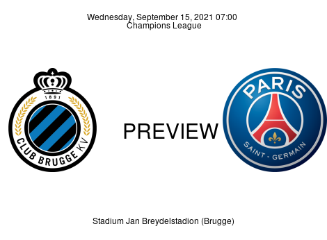 Match Preview Club Brugge vs Paris Saint Germain Champions League Sep 15, 2021