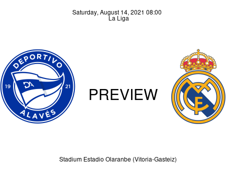 Match Preview Deportivo Alavés vs Real Madrid La Liga Aug 14, 2021