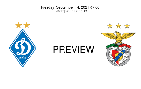 Match Preview Dynamo Kyiv vs Benfica Champions League Sep 14, 2021