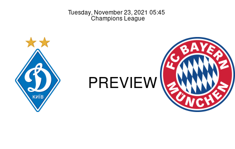 Match Preview Dynamo Kyiv vs FC Bayern München Champions League Nov 23, 2021