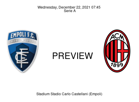 Match Preview Empoli vs Milan Serie A Dec 22, 2021
