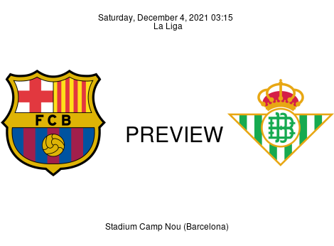 Match Preview FC Barcelona vs Real Betis La Liga Dec 4, 2021