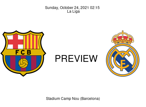 Match Preview FC Barcelona vs Real Madrid La Liga Oct 24, 2021