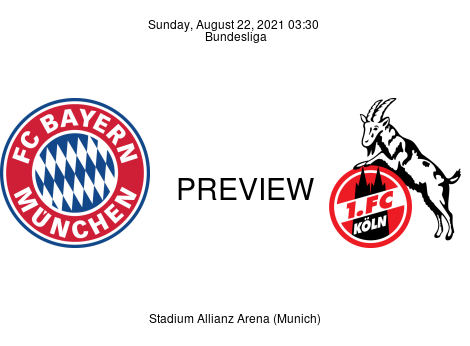 Match Preview FC Bayern München vs 1. FC Köln Bundesliga Aug 22, 2021