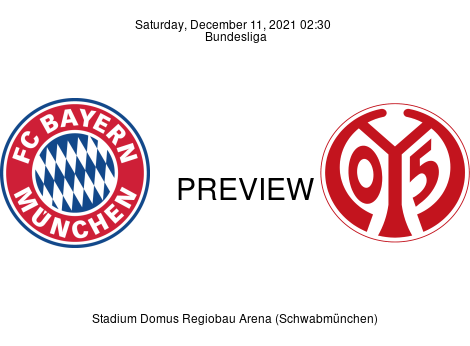 Match Preview FC Bayern München vs 1. FSV Mainz 05 Bundesliga Dec 11, 2021