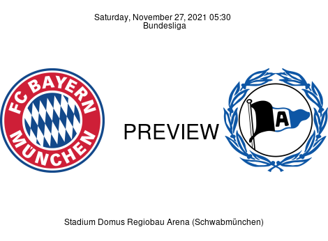 Match Preview FC Bayern München vs DSC Arminia Bielefeld Bundesliga Nov 27, 2021