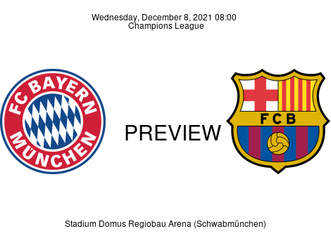 Match Preview FC Bayern München vs FC Barcelona Champions League Dec 8, 2021