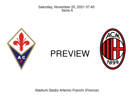 Match Preview Fiorentina vs Milan Serie A Nov 20, 2021