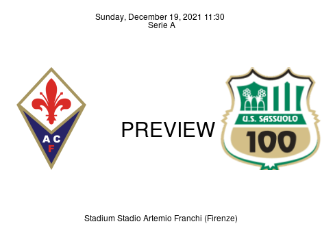 Match Preview Fiorentina vs Sassuolo Serie A Dec 19, 2021