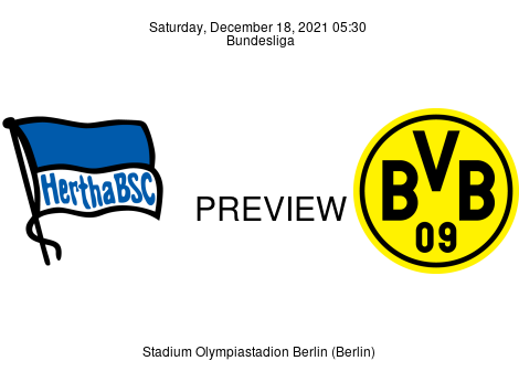 Match Preview Hertha BSC vs Borussia Dortmund Bundesliga Dec 18, 2021