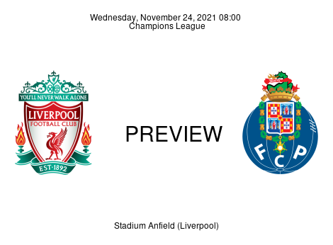 Match Preview Liverpool vs Porto Champions League Nov 24, 2021