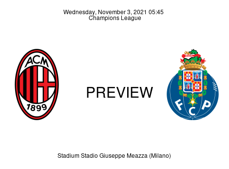 Match Preview Milan vs Porto Champions League Nov 3, 2021