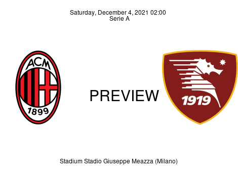 Match Preview Milan vs Salernitana Serie A Dec 4, 2021