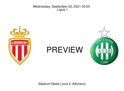 Match Preview Monaco vs Saint-Étienne Ligue 1 Sep 22, 2021