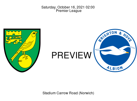 Match Preview Norwich City vs Brighton & Hove Albion Premier League Oct 16, 2021