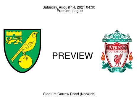 Match Preview Norwich City vs Liverpool Premier League Aug 14, 2021