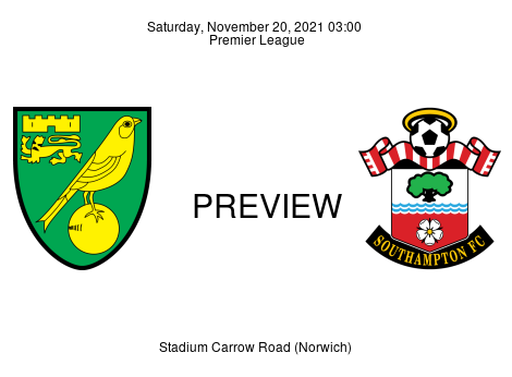 Match Preview Norwich City vs Southampton Premier League Nov 20, 2021