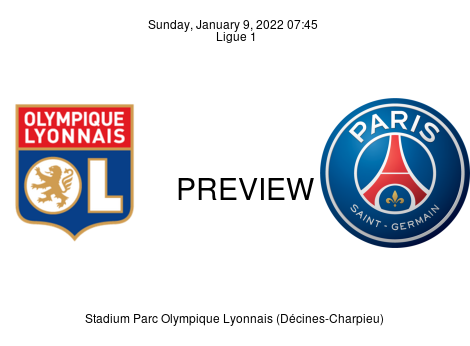 Match Preview Olympique Lyonnais vs Paris Saint Germain Ligue 1 Jan 9, 2022