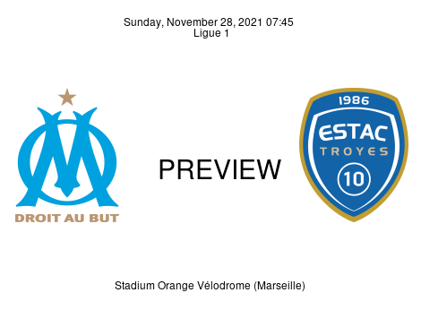 Match Preview Olympique Marseille vs Troyes Ligue 1 Nov 28, 2021