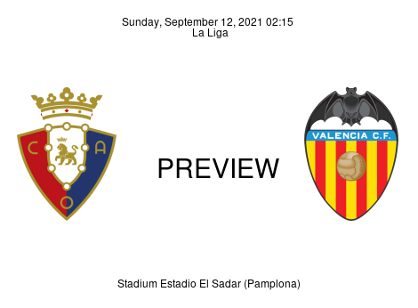 Match Preview Osasuna vs Valencia La Liga Sep 12, 2021