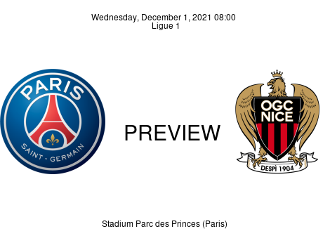 Match Preview Paris Saint Germain vs Nice Ligue 1 Dec 1, 2021