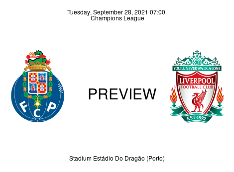 Match Preview Porto vs Liverpool Champions League Sep 28, 2021