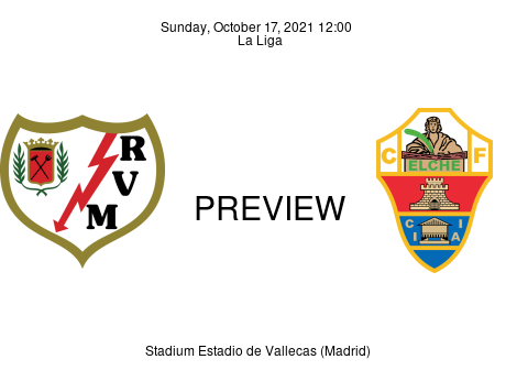 Match Preview Rayo Vallecano vs Elche La Liga Oct 17, 2021