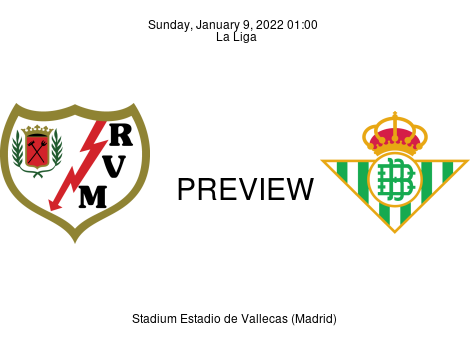 Match Preview Rayo Vallecano vs Real Betis La Liga Jan 9, 2022