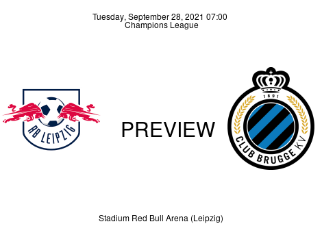 Match Preview RB Leipzig vs Club Brugge Champions League Sep 28, 2021