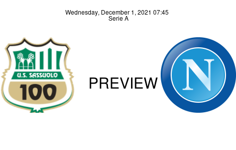 Match Preview Sassuolo vs Napoli Serie A Dec 1, 2021
