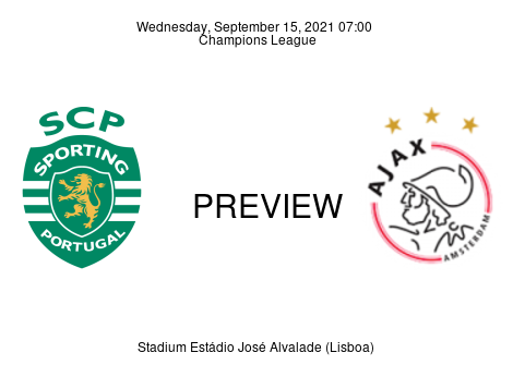Match Preview Sporting CP vs Ajax Champions League Sep 15, 2021