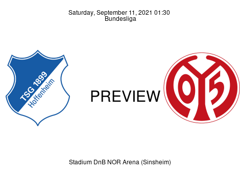 Match Preview TSG Hoffenheim vs 1. FSV Mainz 05 Bundesliga Sep 11, 2021