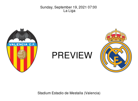 Match Preview Valencia vs Real Madrid La Liga Sep 19, 2021