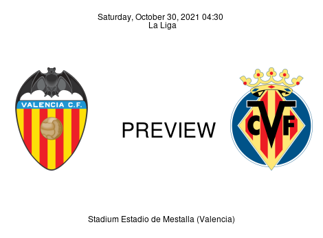Match Preview Valencia vs Villarreal La Liga Oct 30, 2021