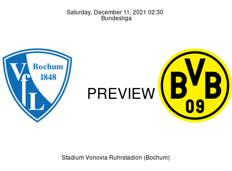 Match Preview VfL Bochum 1848 vs Borussia Dortmund Bundesliga Dec 11, 2021