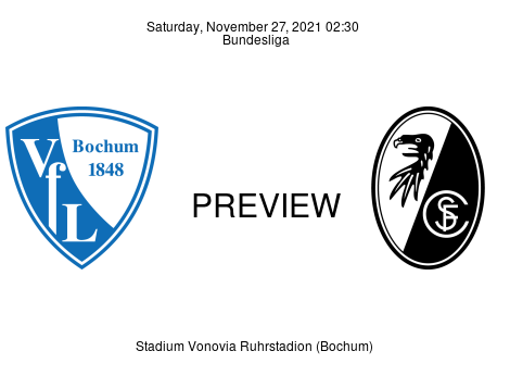 Match Preview VfL Bochum 1848 vs SC Freiburg Bundesliga Nov 27, 2021